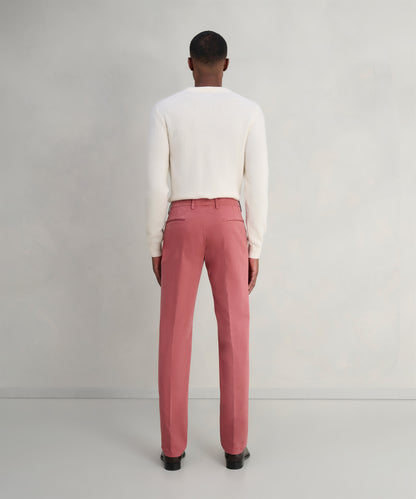 Chino katoen satin stretch washed red