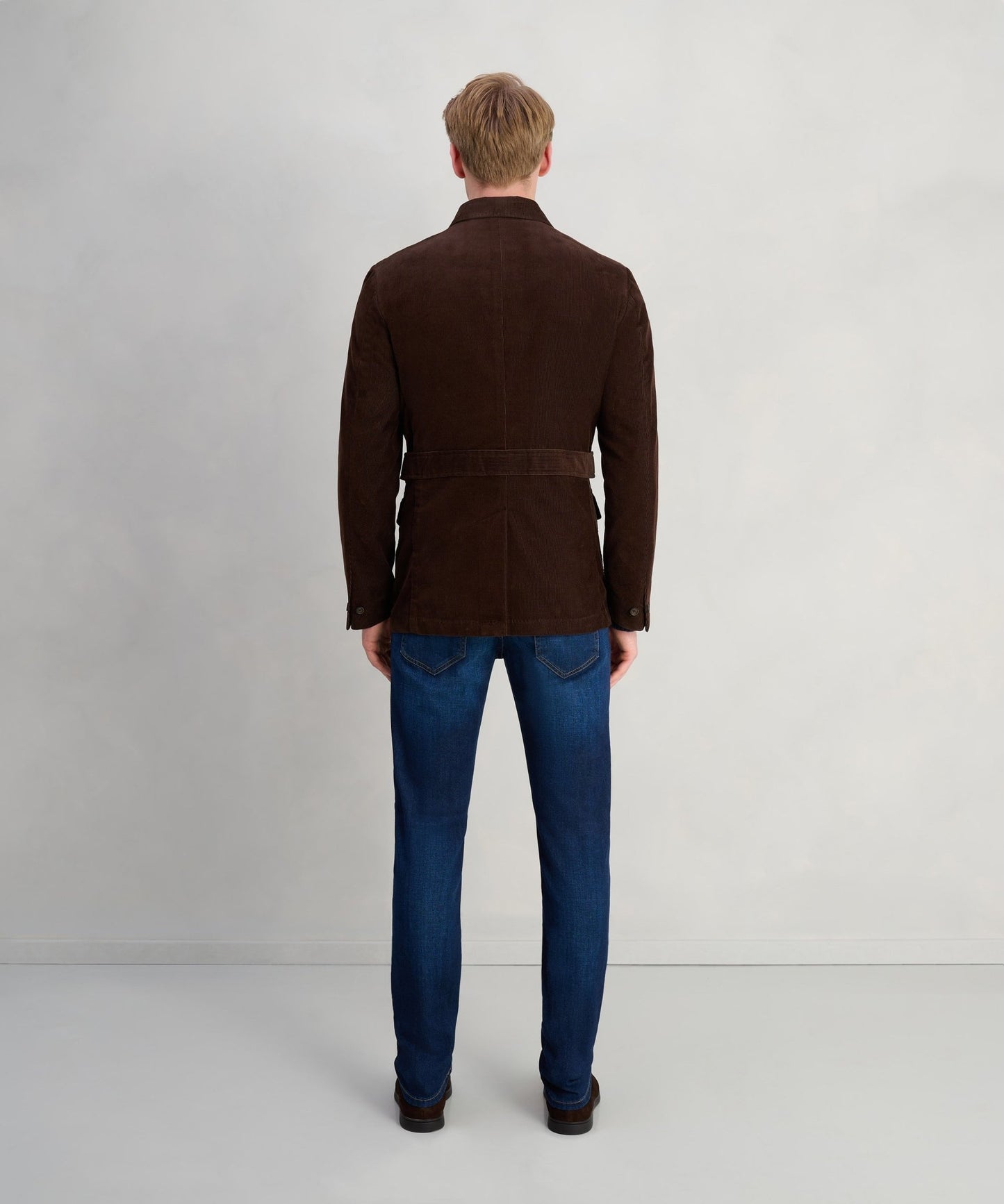 SOCI3TY Safari jacket katoen ribcord donkerbruin (woven by Pontoglio) - The Society Shop