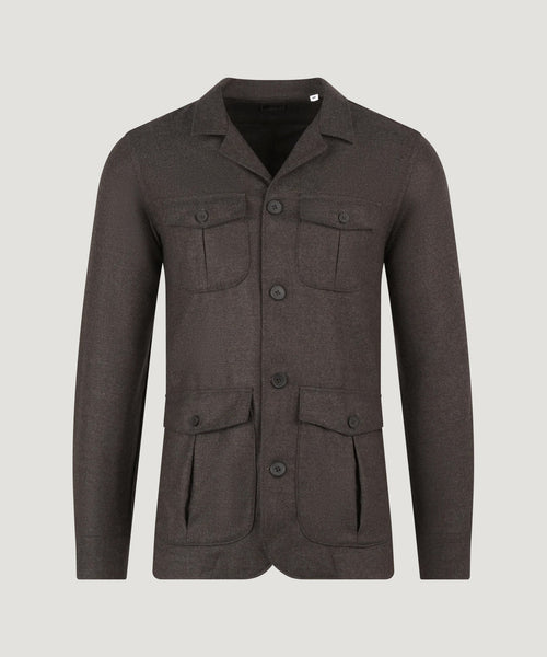 Safari jacket wol/kasjmier donkerbruin (by Loro Piana)