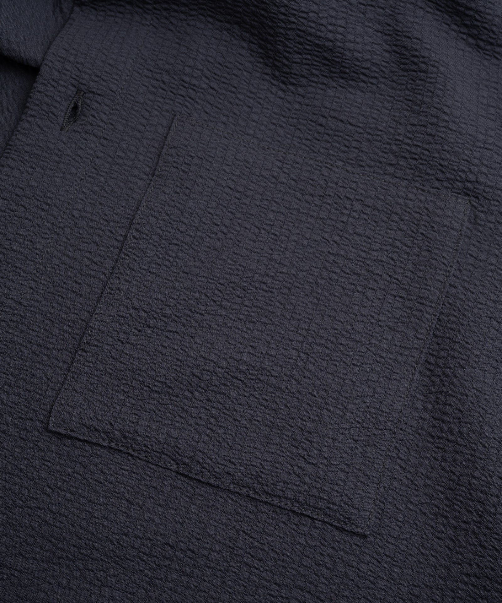 SOCI3TY Limited Fashion Seersucker camp collar shirt donkerblauw - THE SOCIETY SHOP