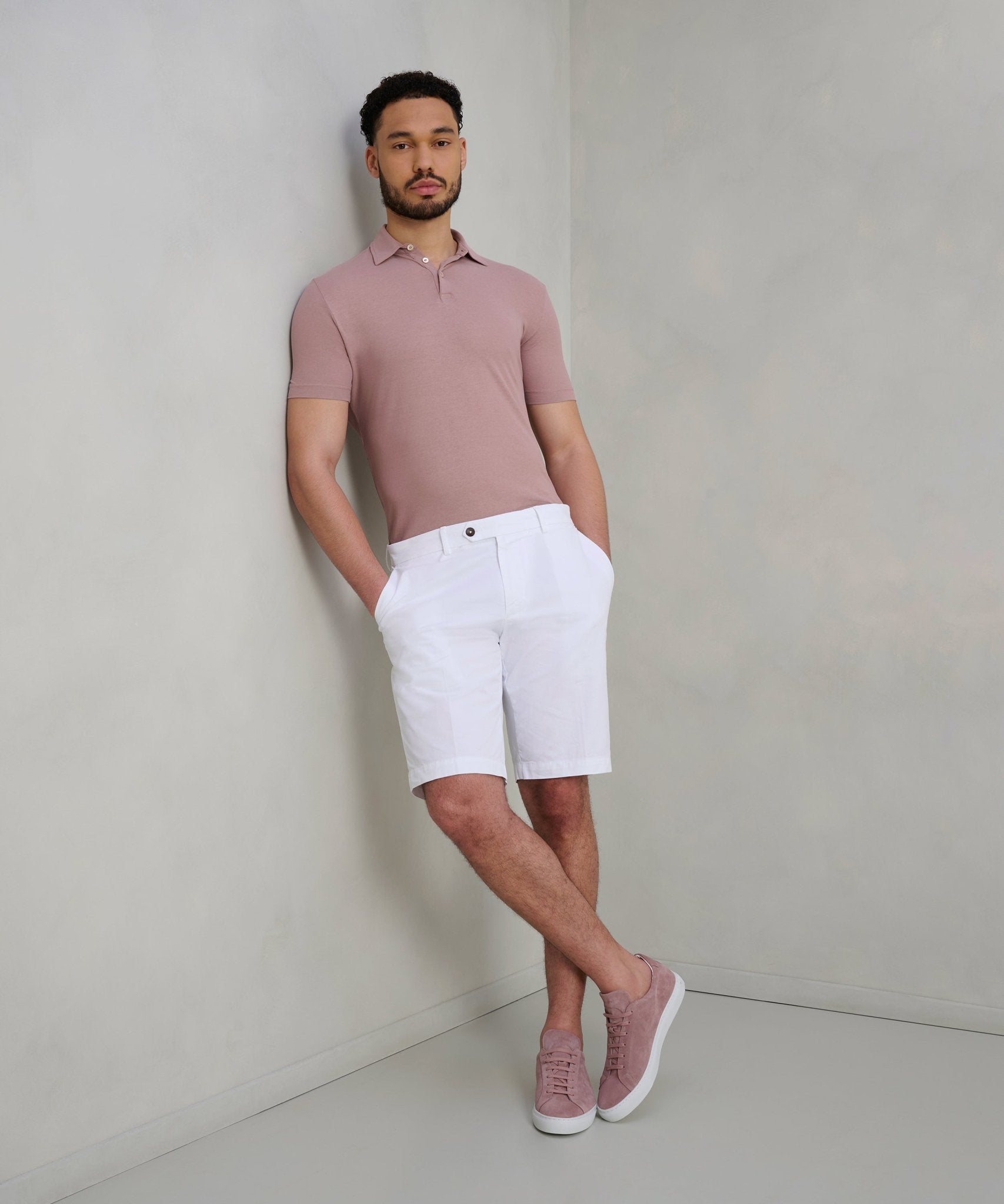 SOCI3TY Shorts garment - dyed katoen stretch wit - THE SOCIETY SHOP