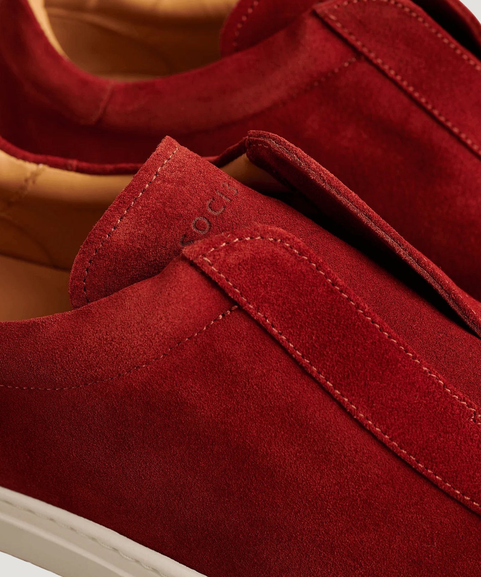 SOCI3TY Slip - on sneaker suède rood - THE SOCIETY SHOP