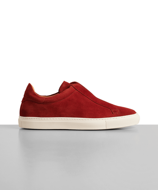 SOCI3TY Slip-on sneaker suède rood - The Society Shop