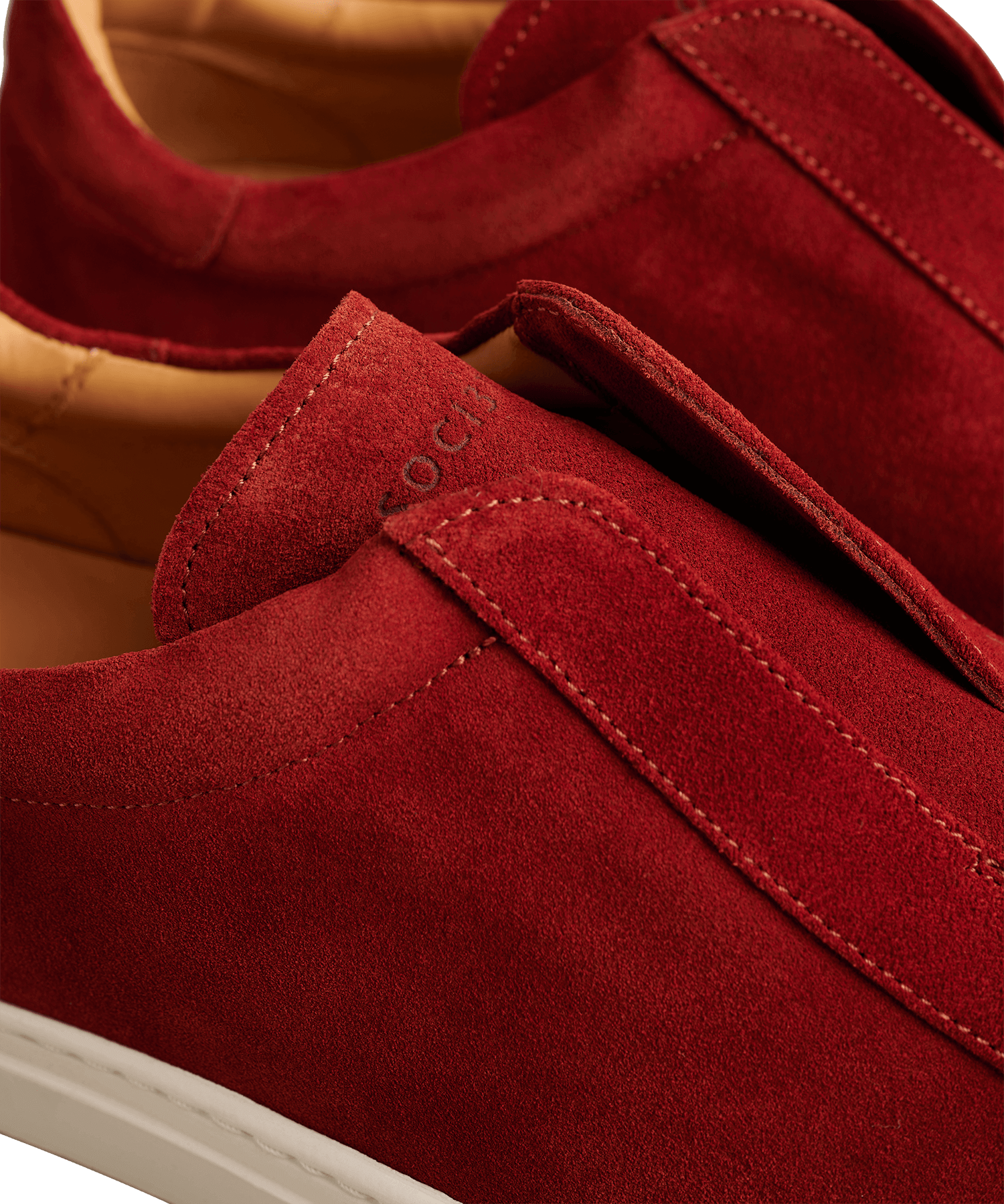 SOCI3TY Slip-on sneaker suède rood - The Society Shop
