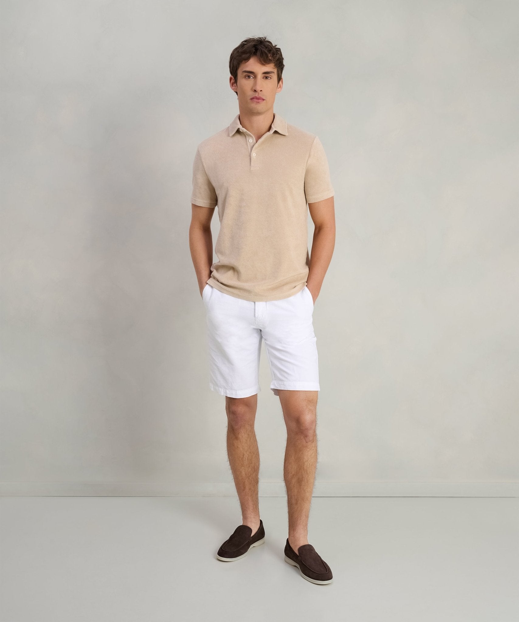 Altea Smith organic terry cotton polo katoen badstof zand - The Society Shop