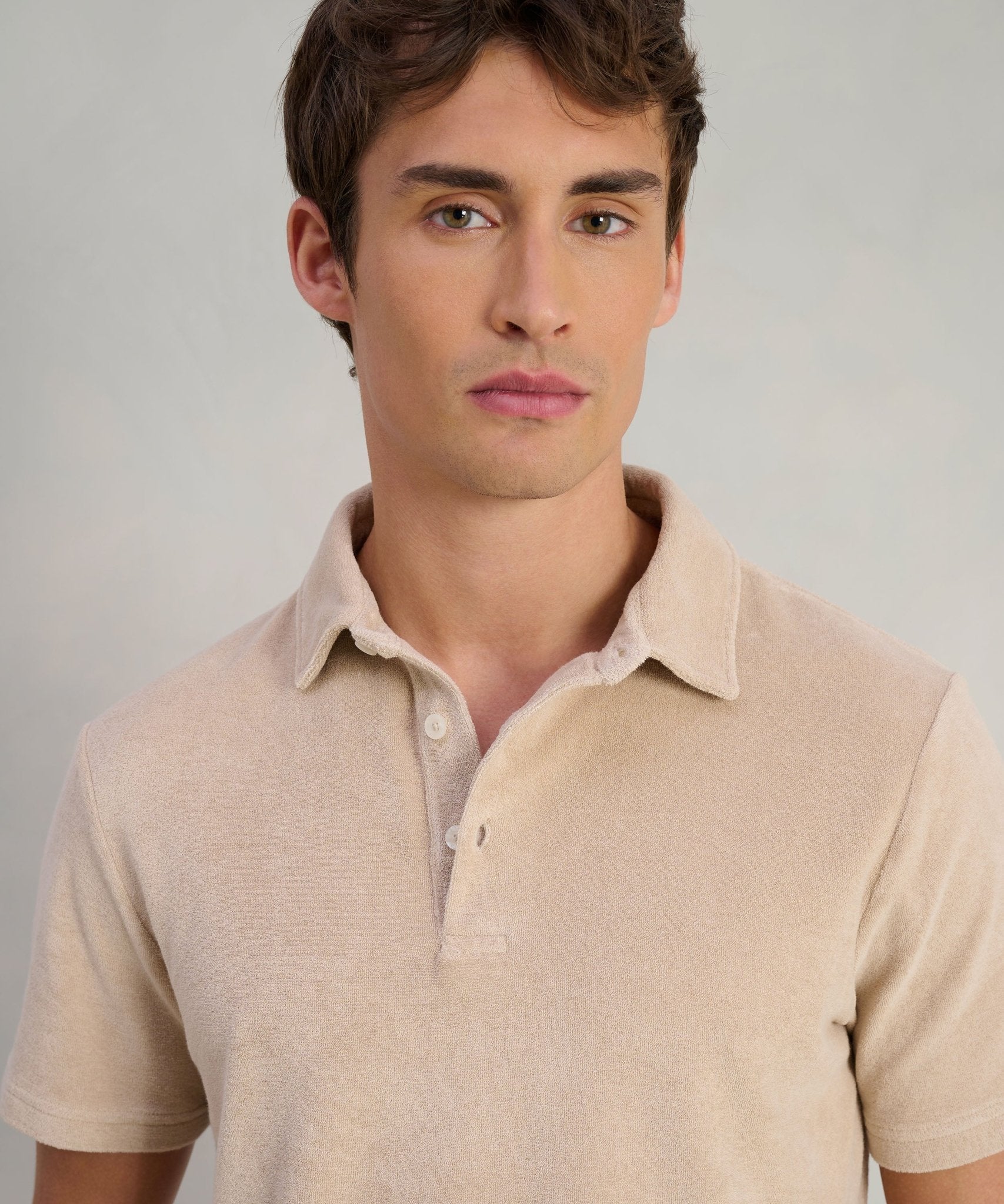 Altea Smith organic terry cotton polo katoen badstof zand - The Society Shop