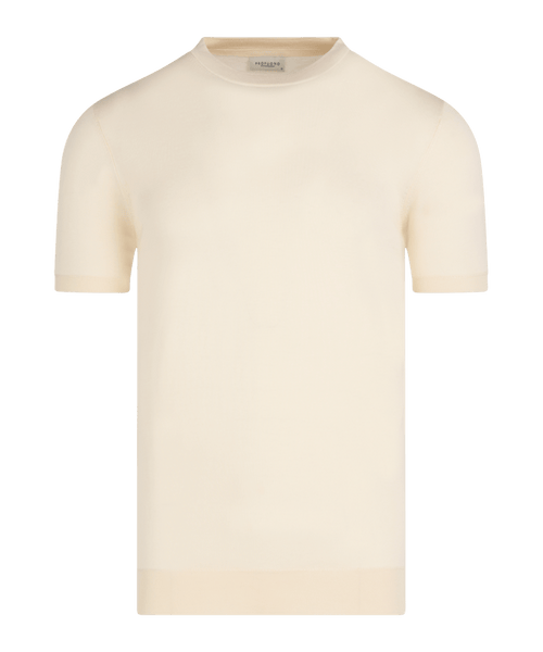 Knitted T-shirt tencel/katoen/zijde off-white