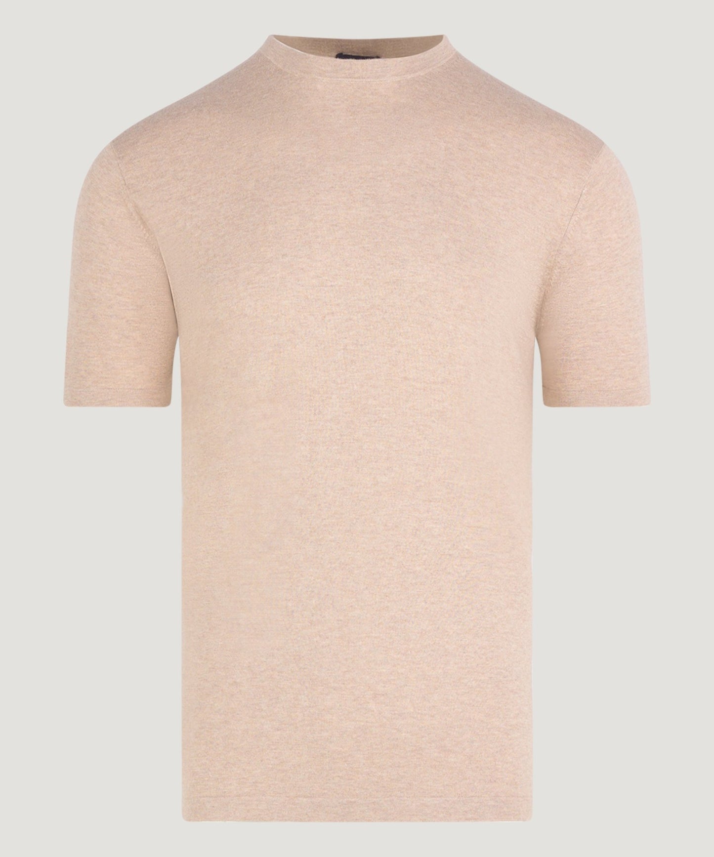 SOCI3TY T-shirt katoen/zijde lichtbruin - The Society Shop