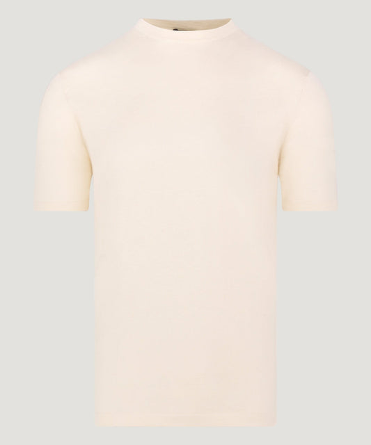 SOCI3TY T-shirt katoen/zijde off-white - The Society Shop