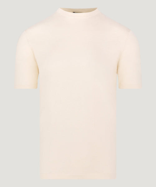 T-shirt katoen/zijde off-white