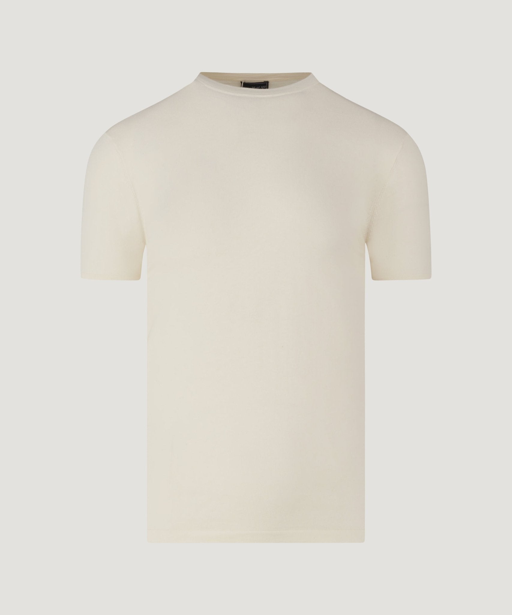 SOCI3TY T-shirt katoen/zijde/kasjmier off - white - The Society Shop