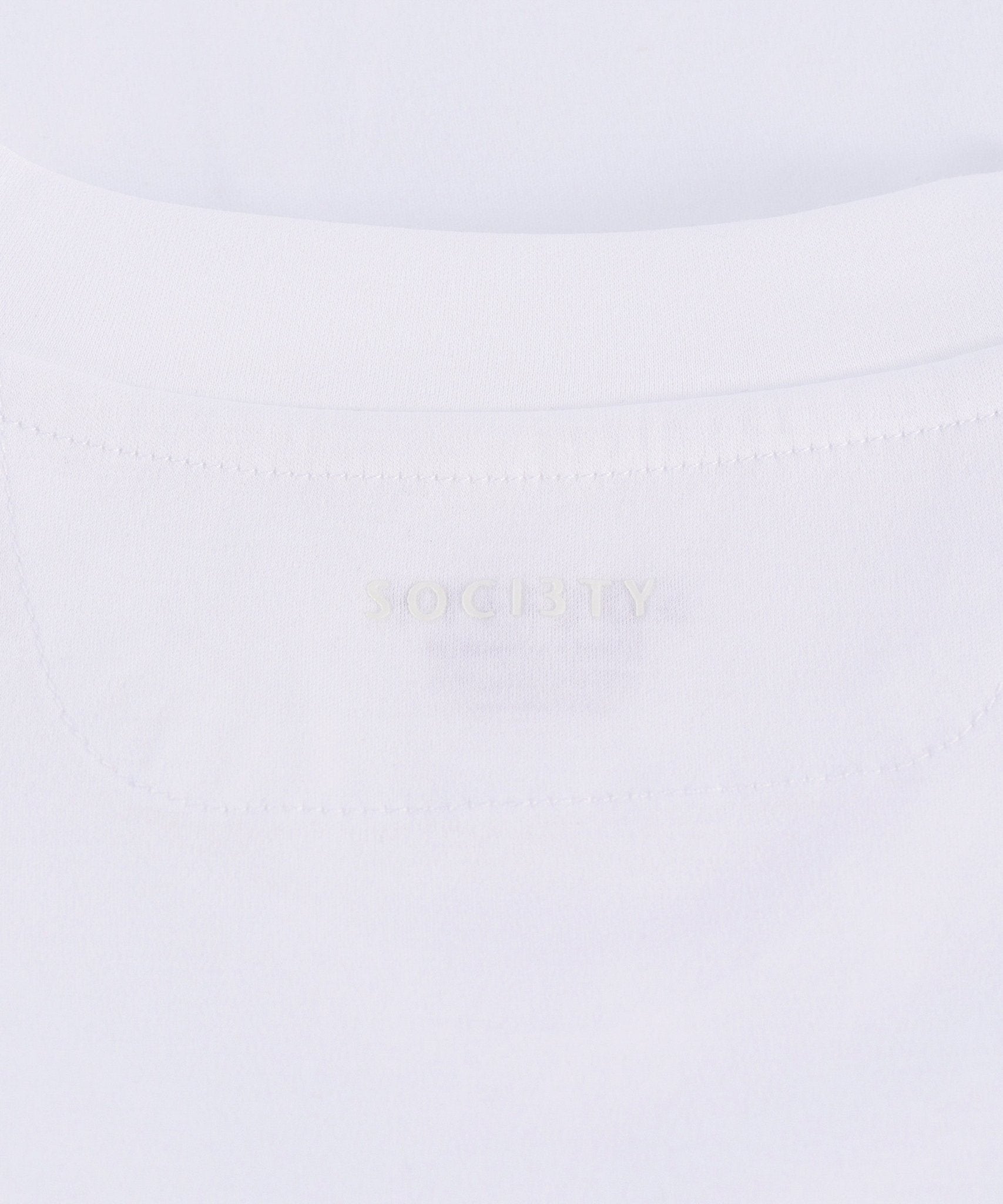 SOCI3TY T-shirt mercerized katoen wit - THE SOCIETY SHOP