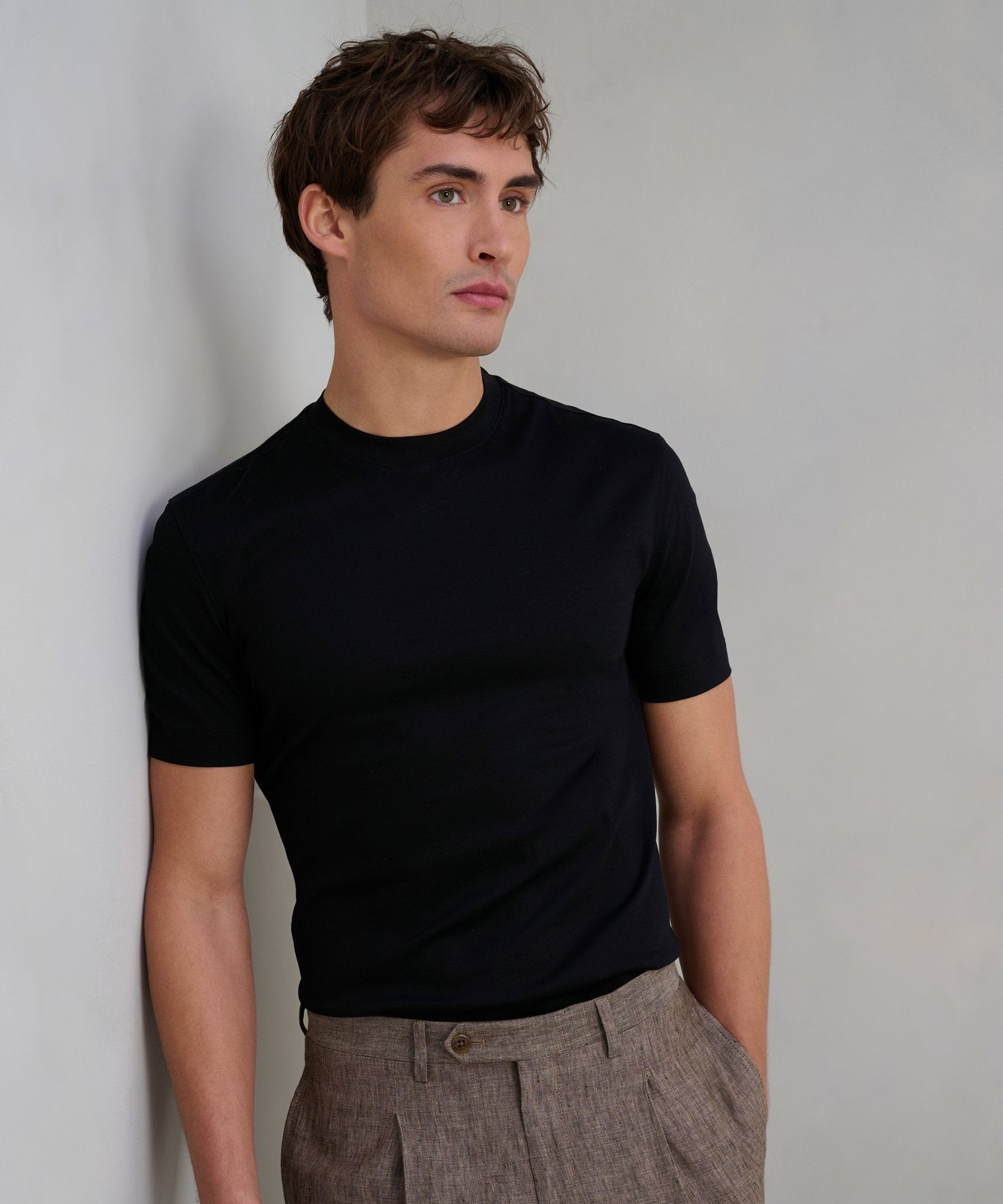 SOCI3TY T-shirt mercerized katoen zwart - The Society Shop