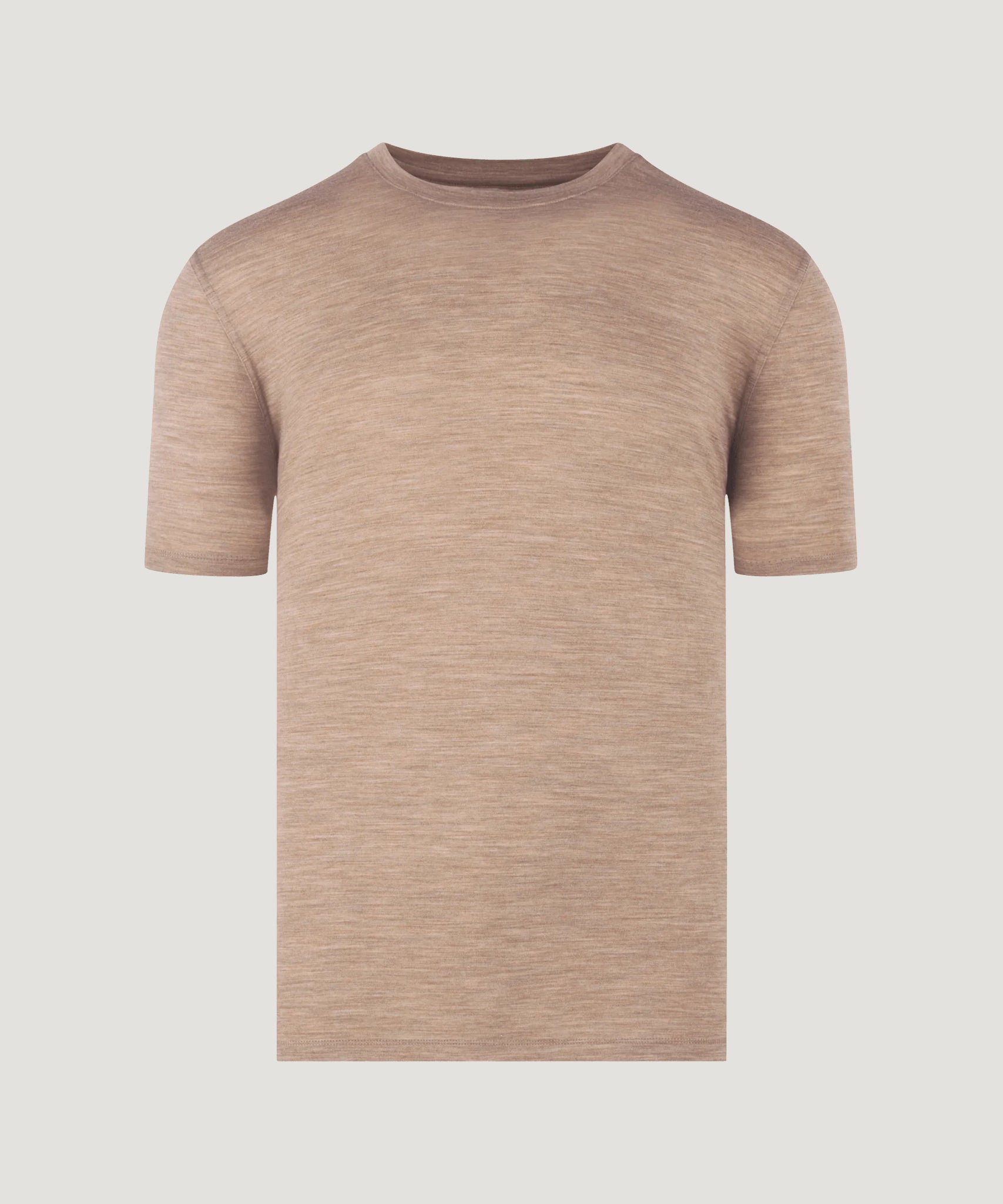 SOCI3TY T-shirt merinowol lichtbruin - The Society Shop
