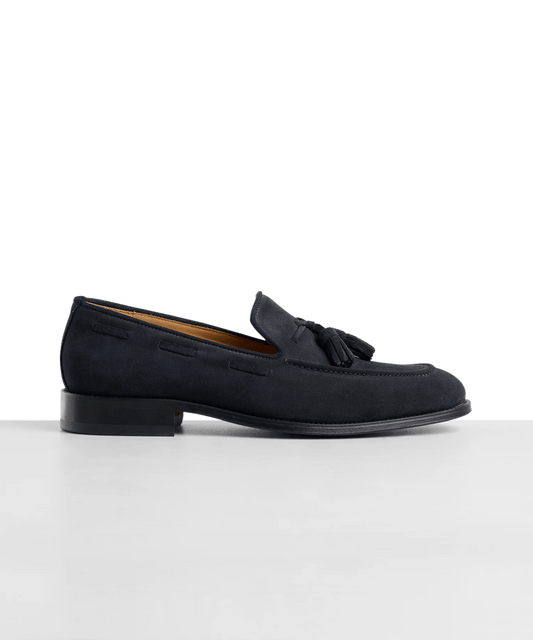 SOCI3TY Tassel loafer suède donkerblauw - The Society Shop