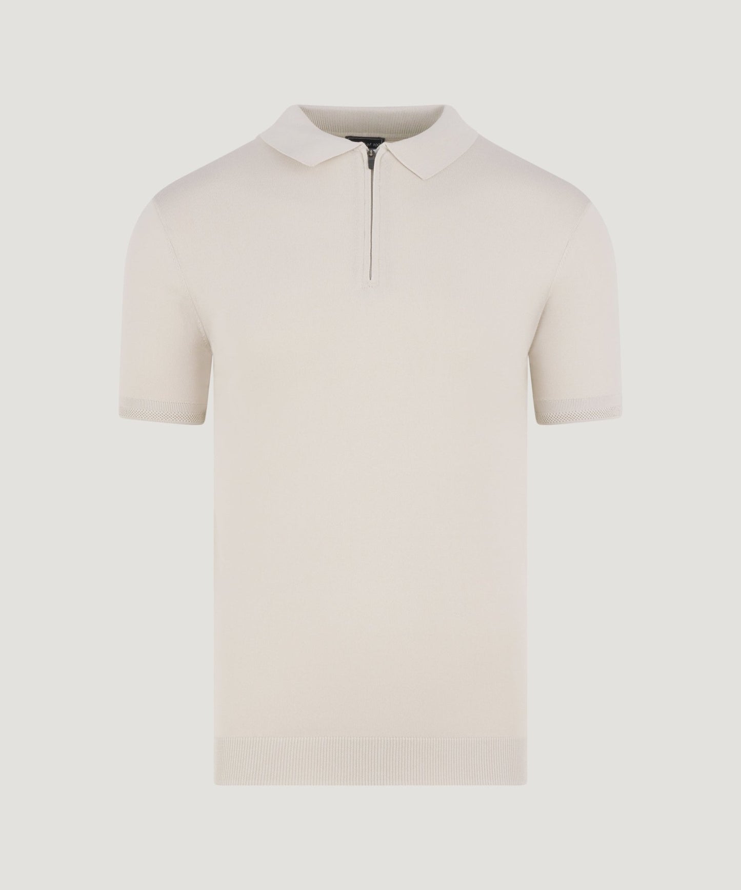 SOCI3TY Tech knit polo met rits beige - The Society Shop