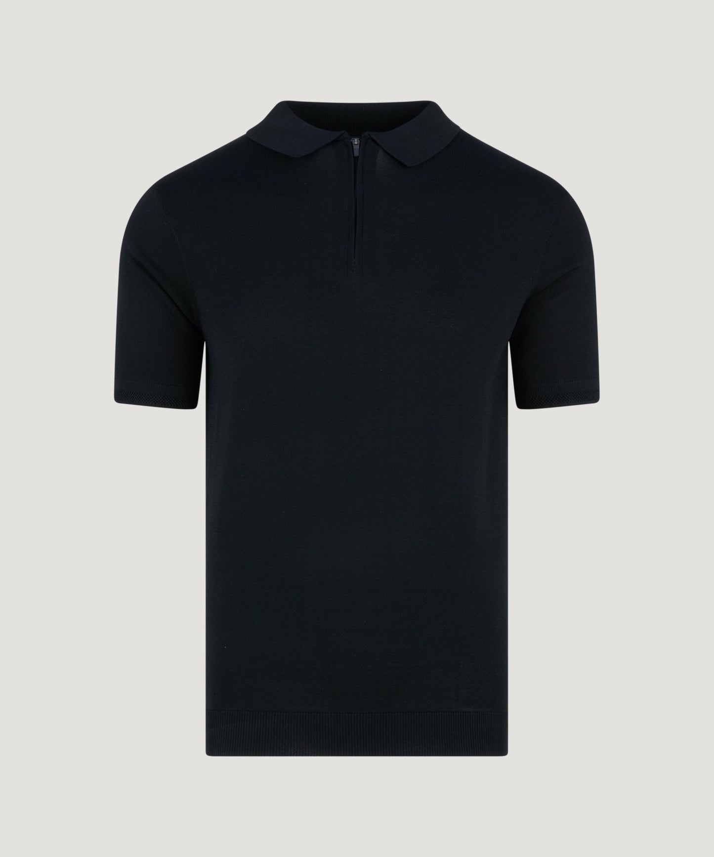 SOCI3TY Tech knit polo met rits zwart - The Society Shop