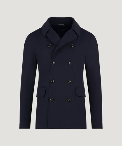 SOCI3TY Tech pea coat donkerblauw - The Society Shop