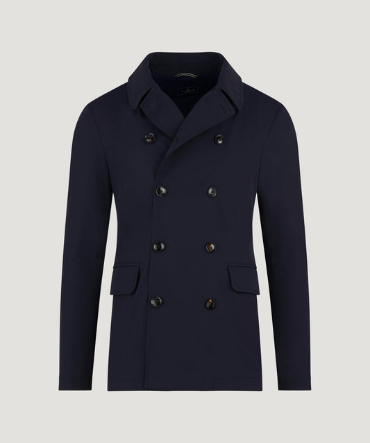 SOCI3TY Tech pea coat donkerblauw - The Society Shop