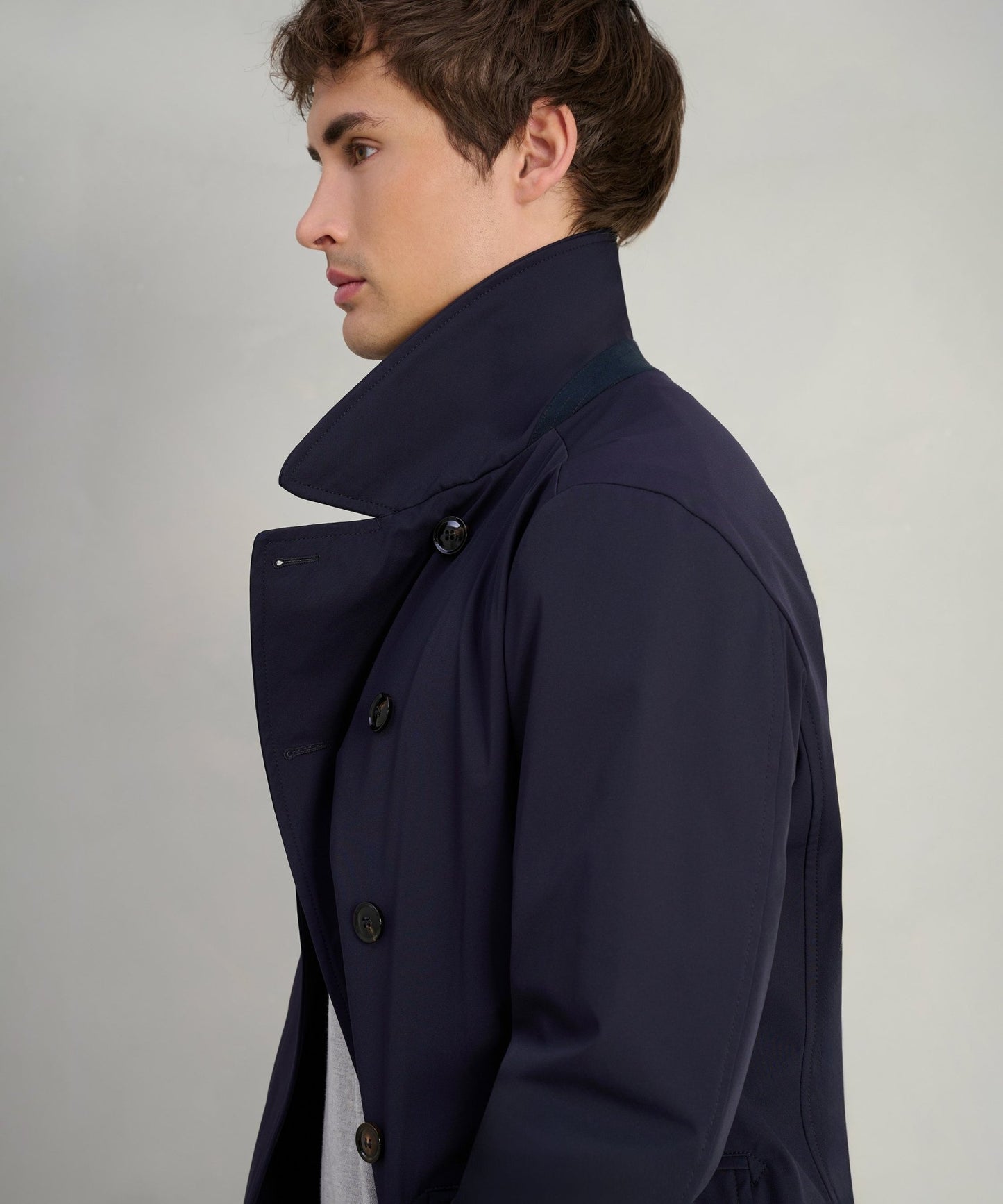 SOCI3TY Tech pea coat donkerblauw - The Society Shop