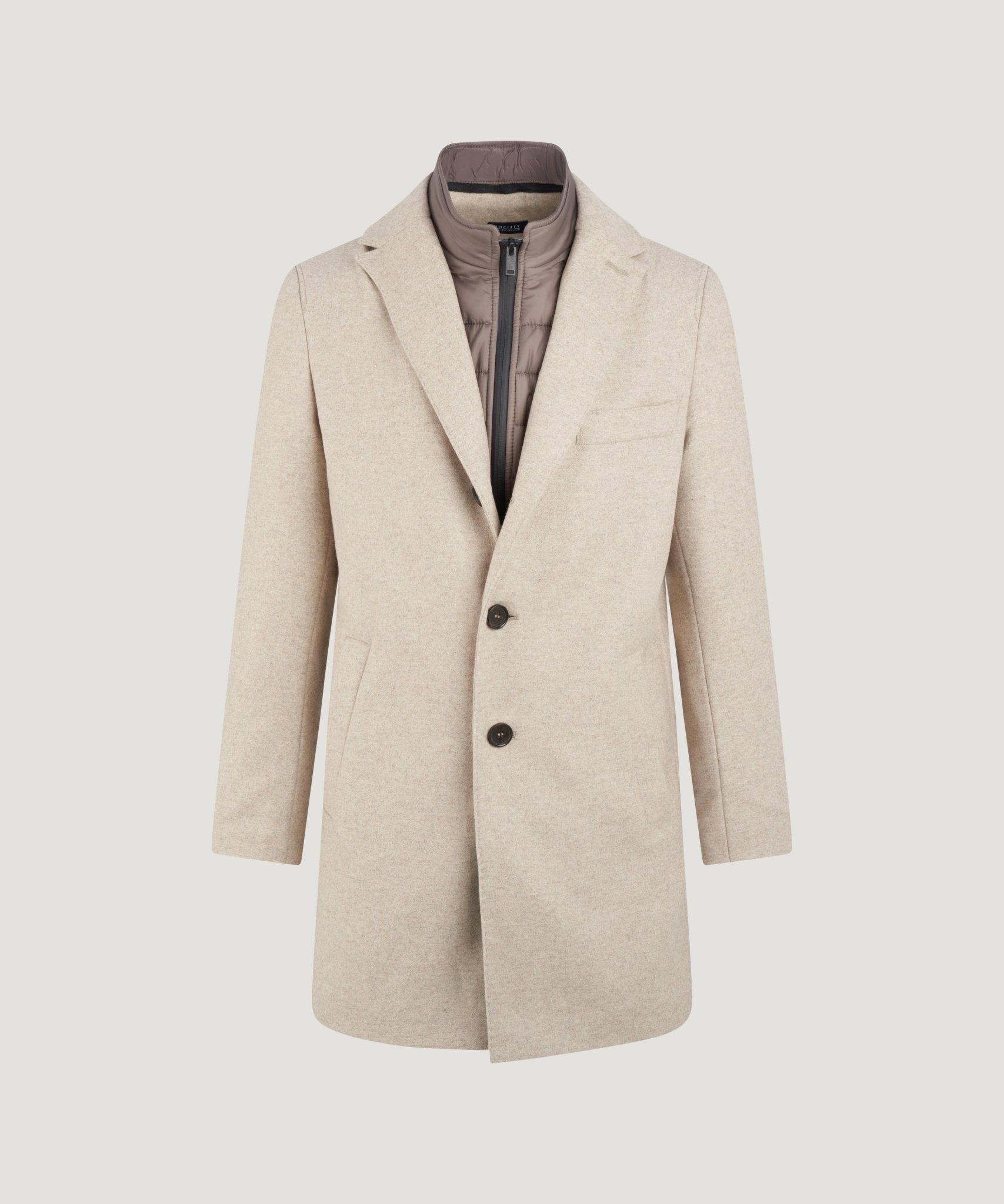 SOCI3TY The Coat wol/kasjmier beige - THE SOCIETY SHOP