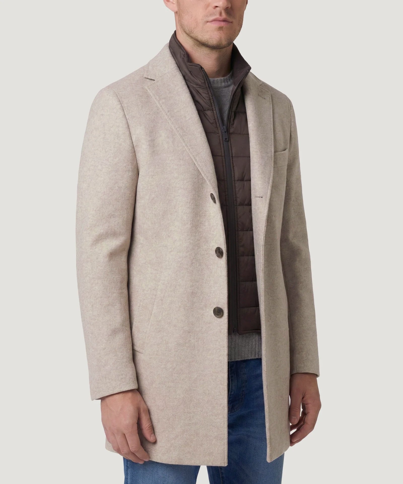 SOCI3TY The Coat wol/kasjmier beige - THE SOCIETY SHOP