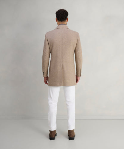 SOCI3TY The Coat wol/kasjmier beige visgraat - The Society Shop