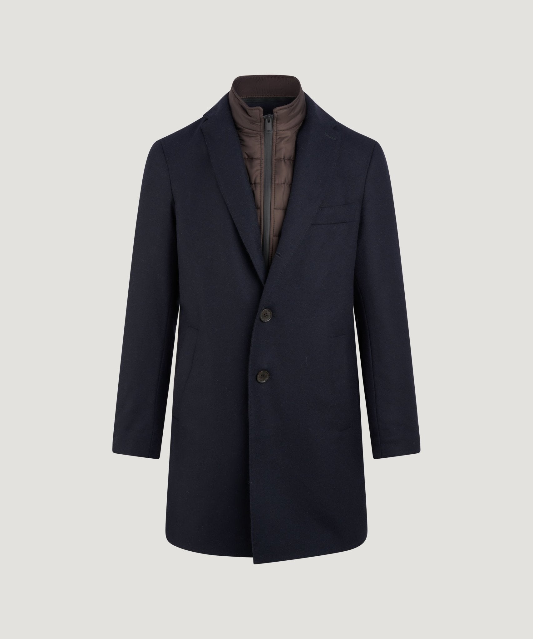 SOCI3TY The Coat wol/kasjmier donkerblauw - THE SOCIETY SHOP