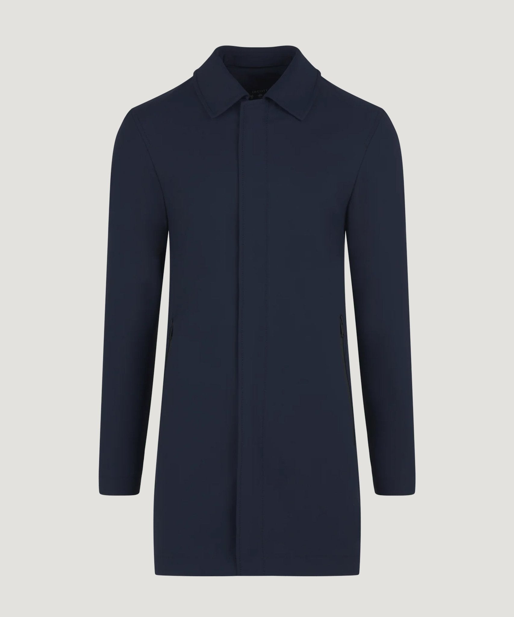 SOCI3TY The Dynamic Coat techfabric donkerblauw - The Society Shop