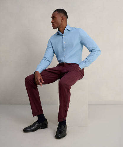 Mason's Torino chino katoen/modal bordeauxrood - The Society Shop