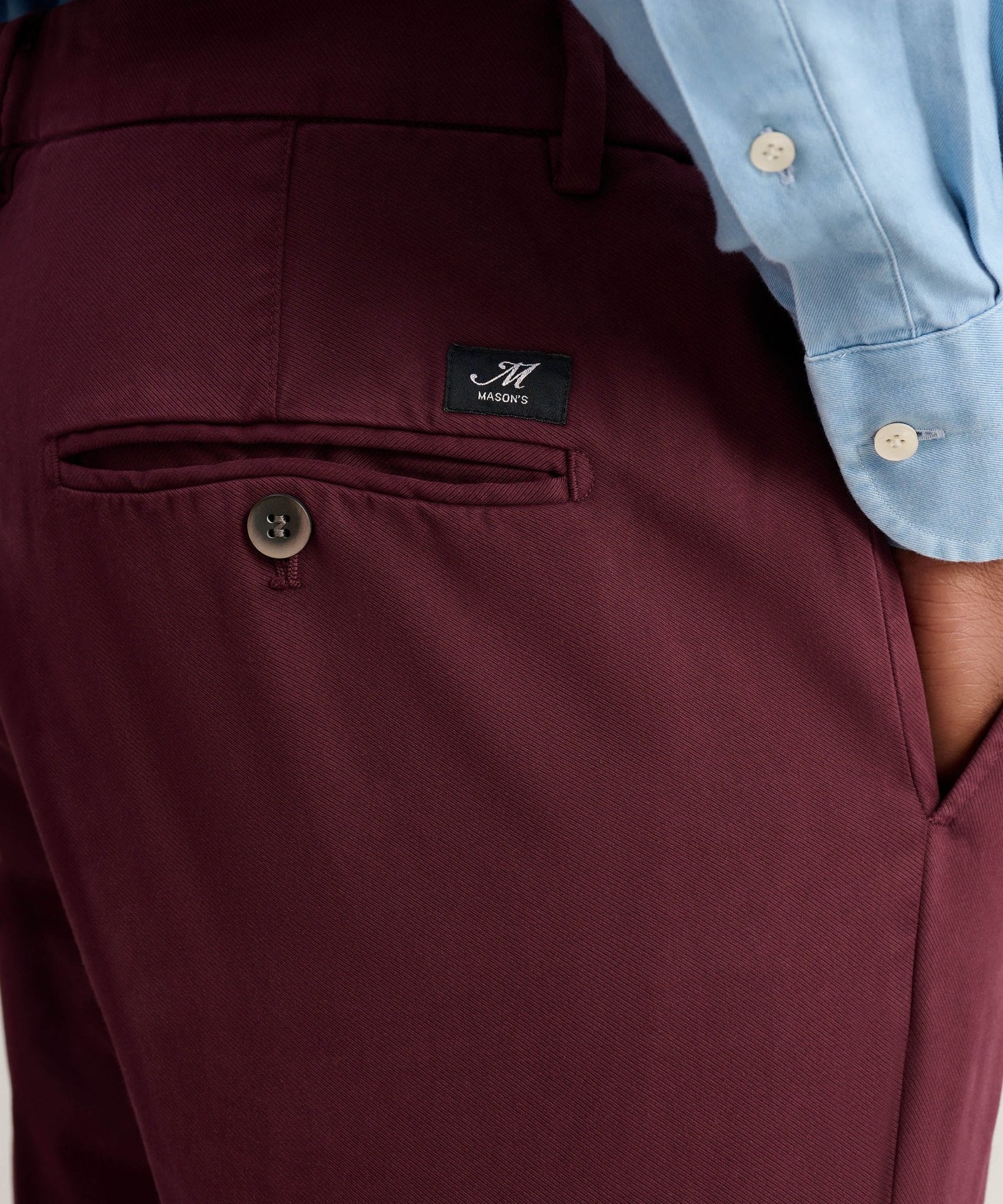 Mason's Torino chino katoen/modal bordeauxrood - The Society Shop