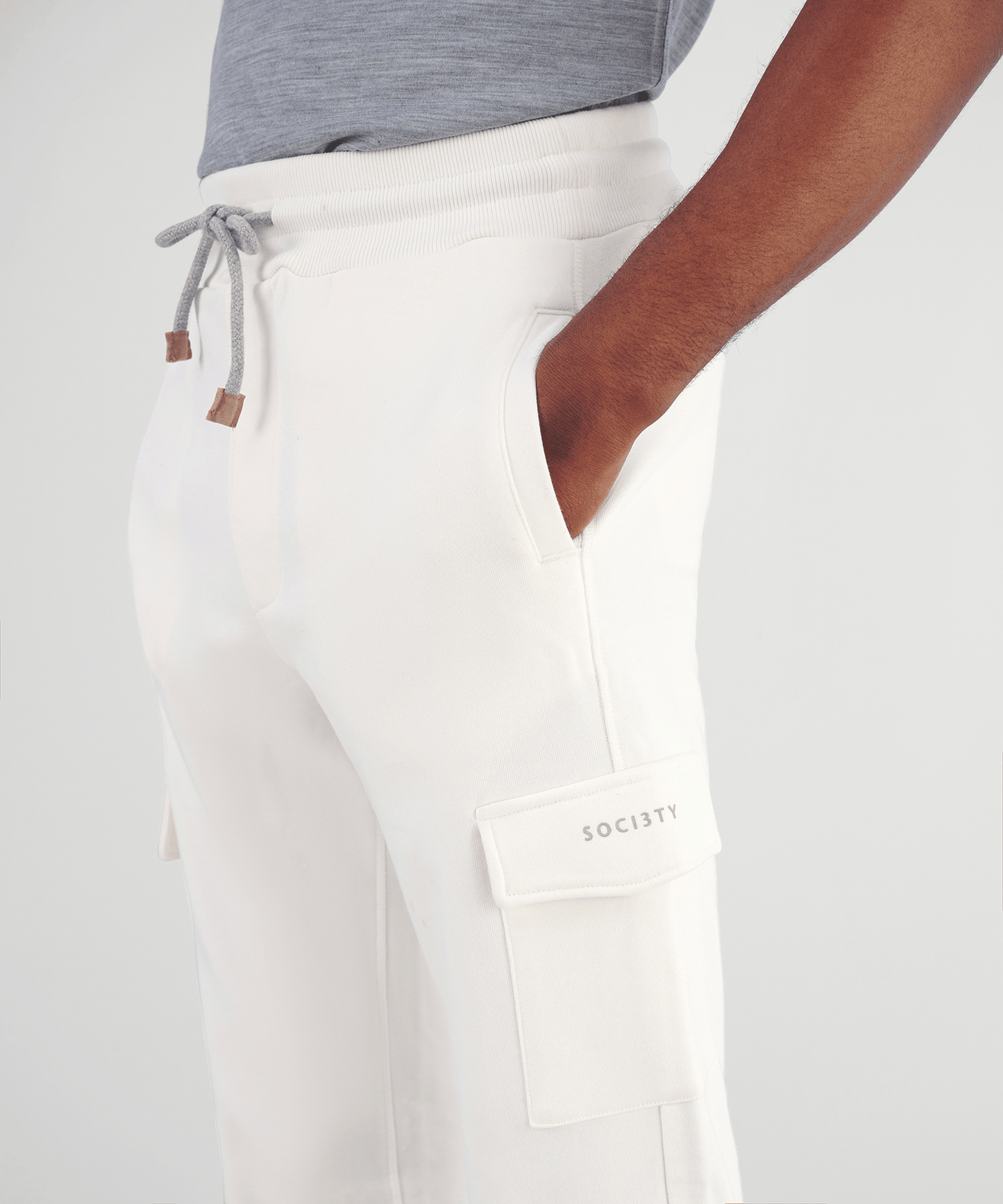 SOCI3TY Trackpants off-white katoen - The Society Shop
