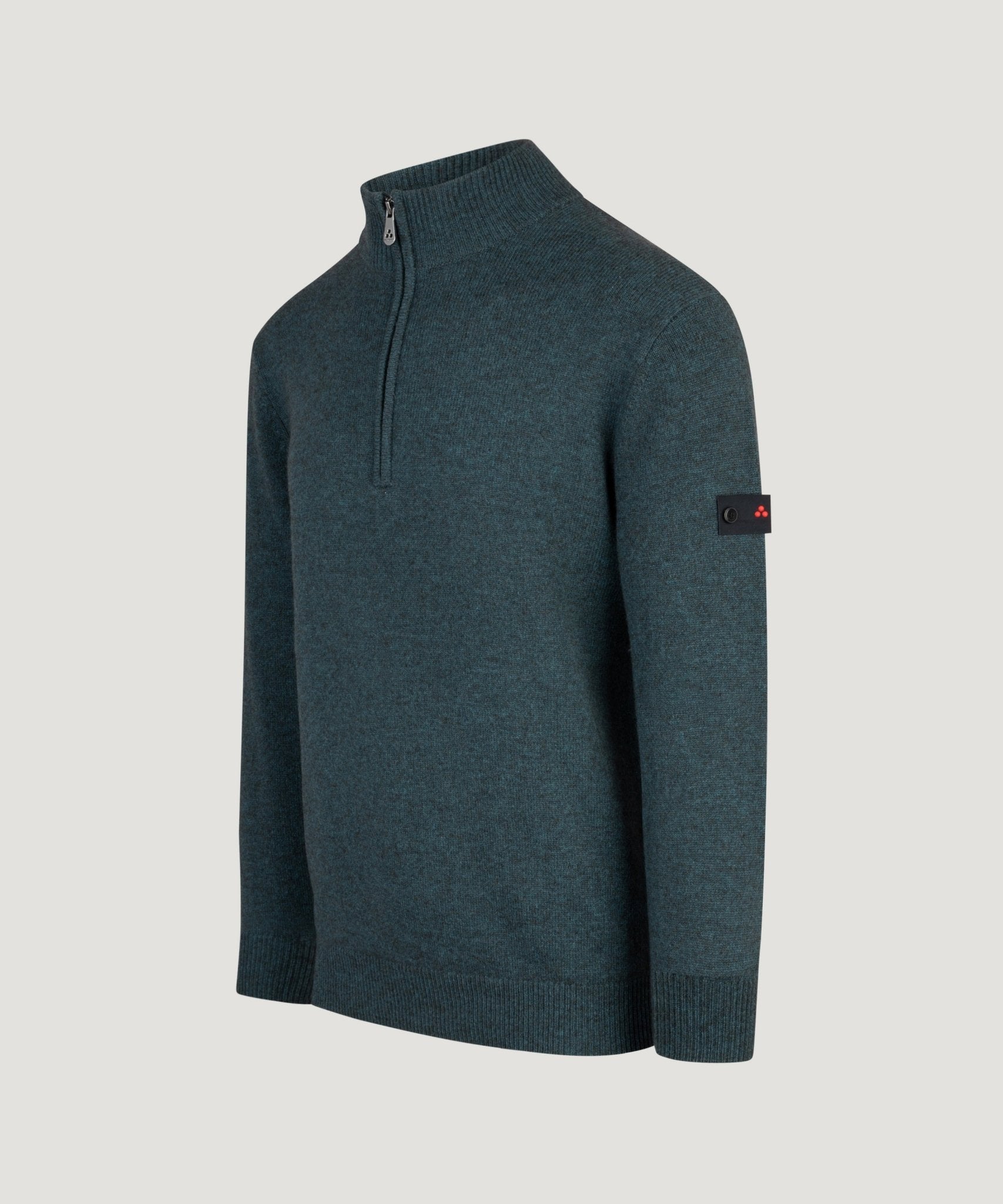 Peuterey Trebe half-zip trui wol/yakwol teal - THE SOCIETY SHOP