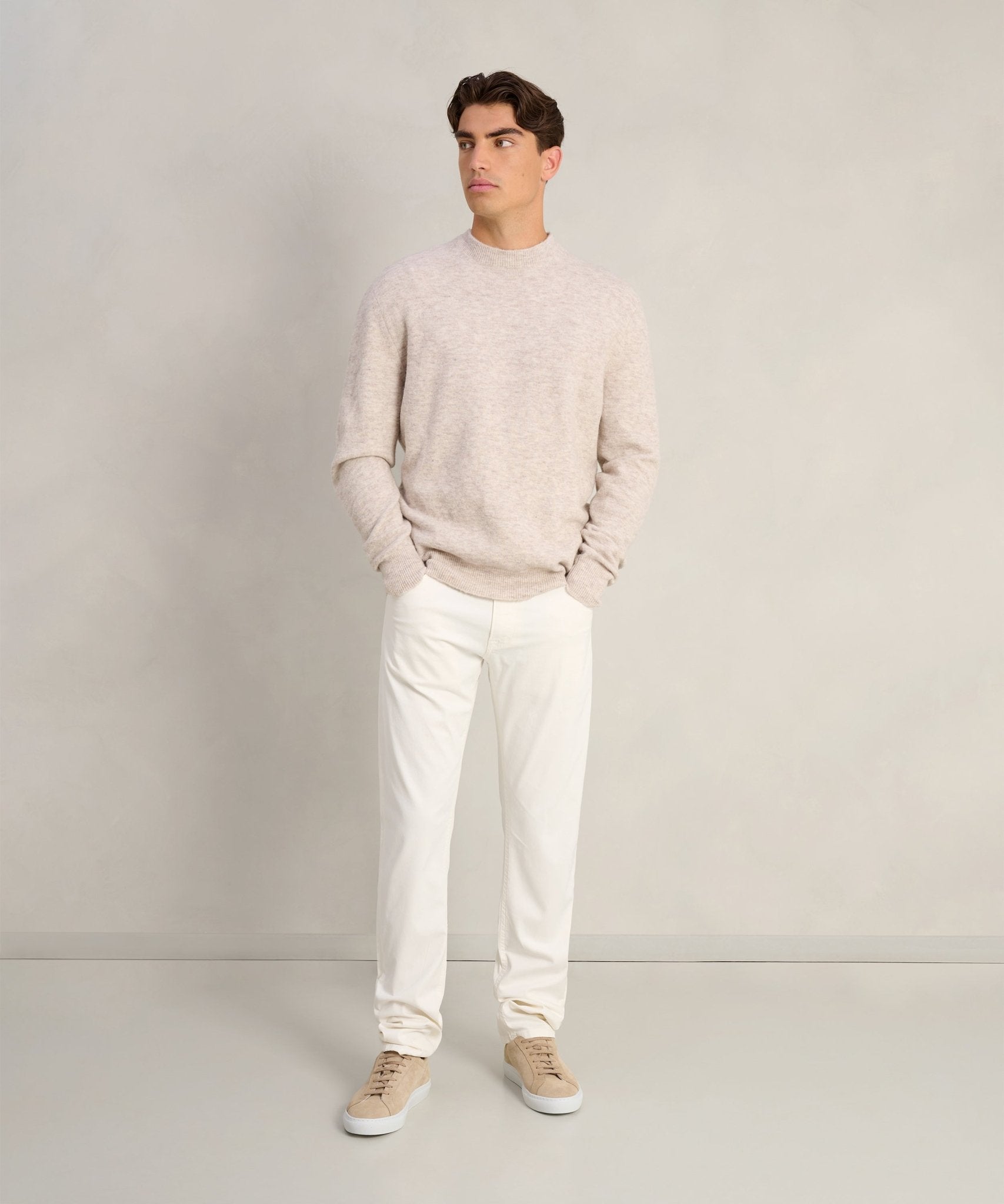 Altea Trui crewneck alpacawol/scheerwol beige - THE SOCIETY SHOP