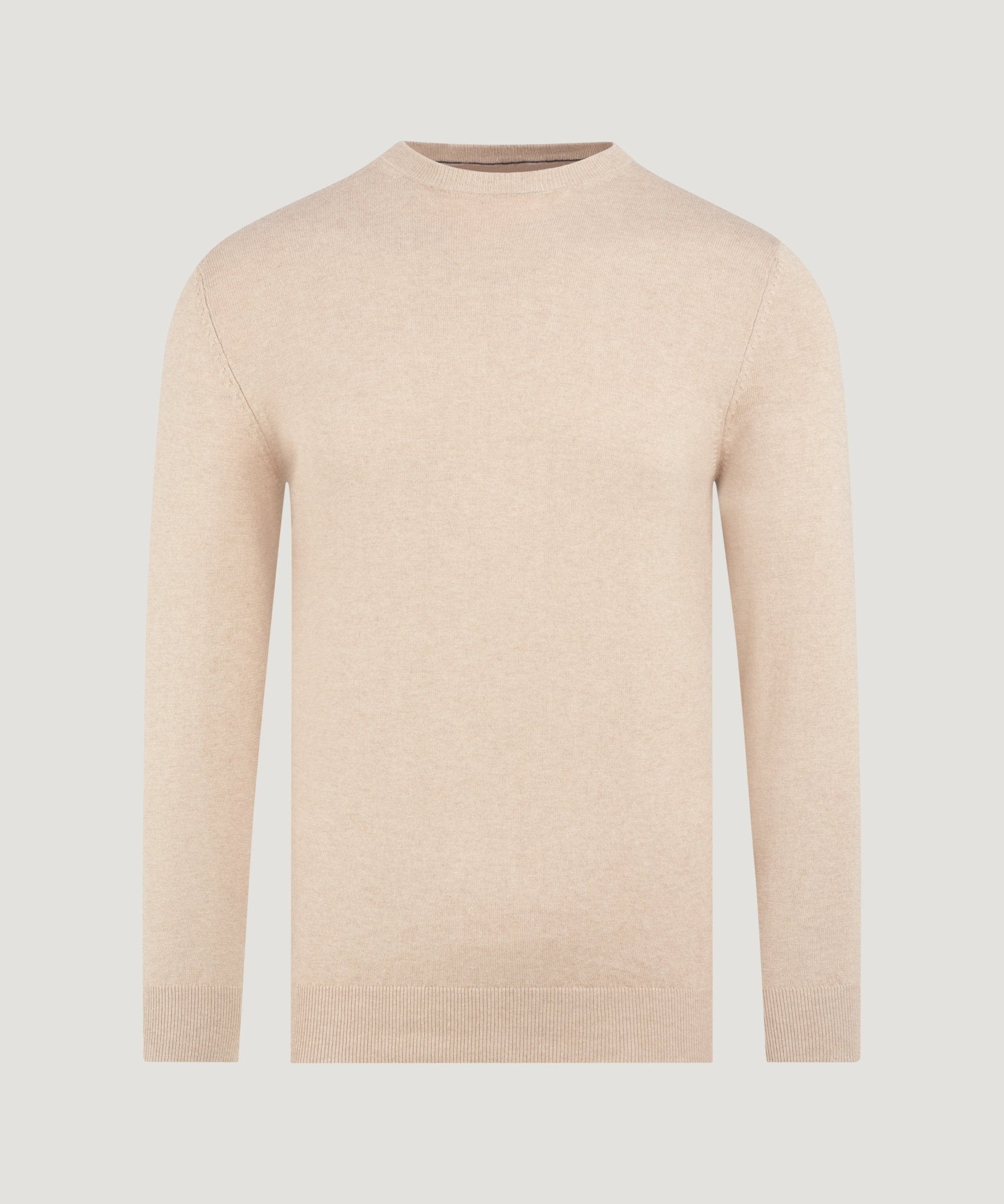 SOCI3TY Limited Trui crewneck Cotton Cashmere lichtbruin - THE SOCIETY SHOP