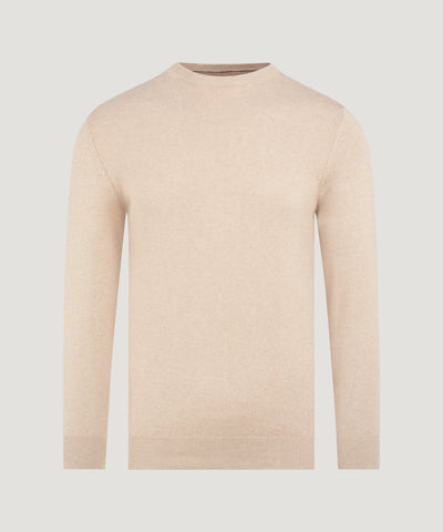 SOCI3TY Limited Trui crewneck Cotton Cashmere lichtbruin - THE SOCIETY SHOP