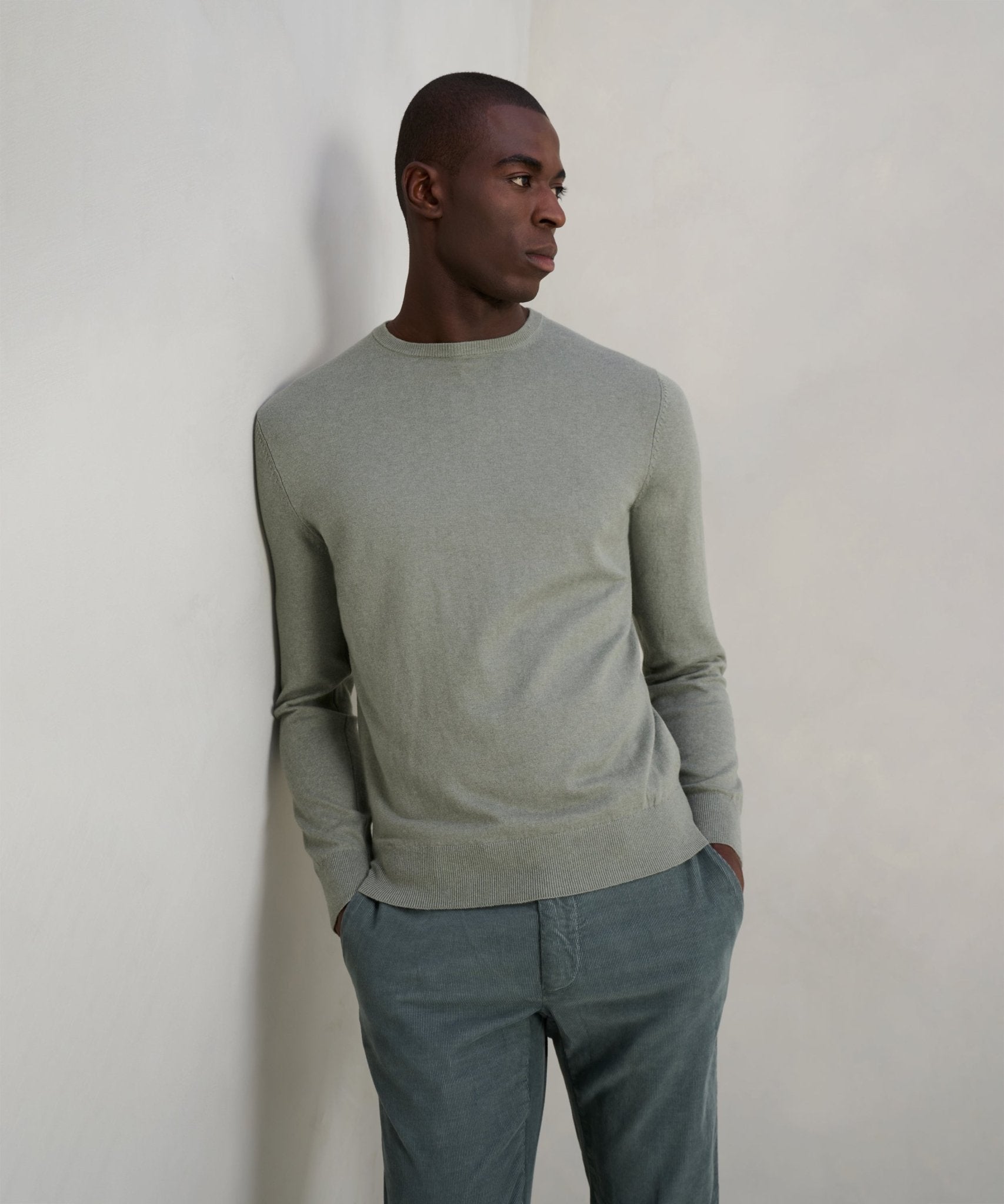 SOCI3TY Limited Trui crewneck Cotton Cashmere lichtgroen - THE SOCIETY SHOP