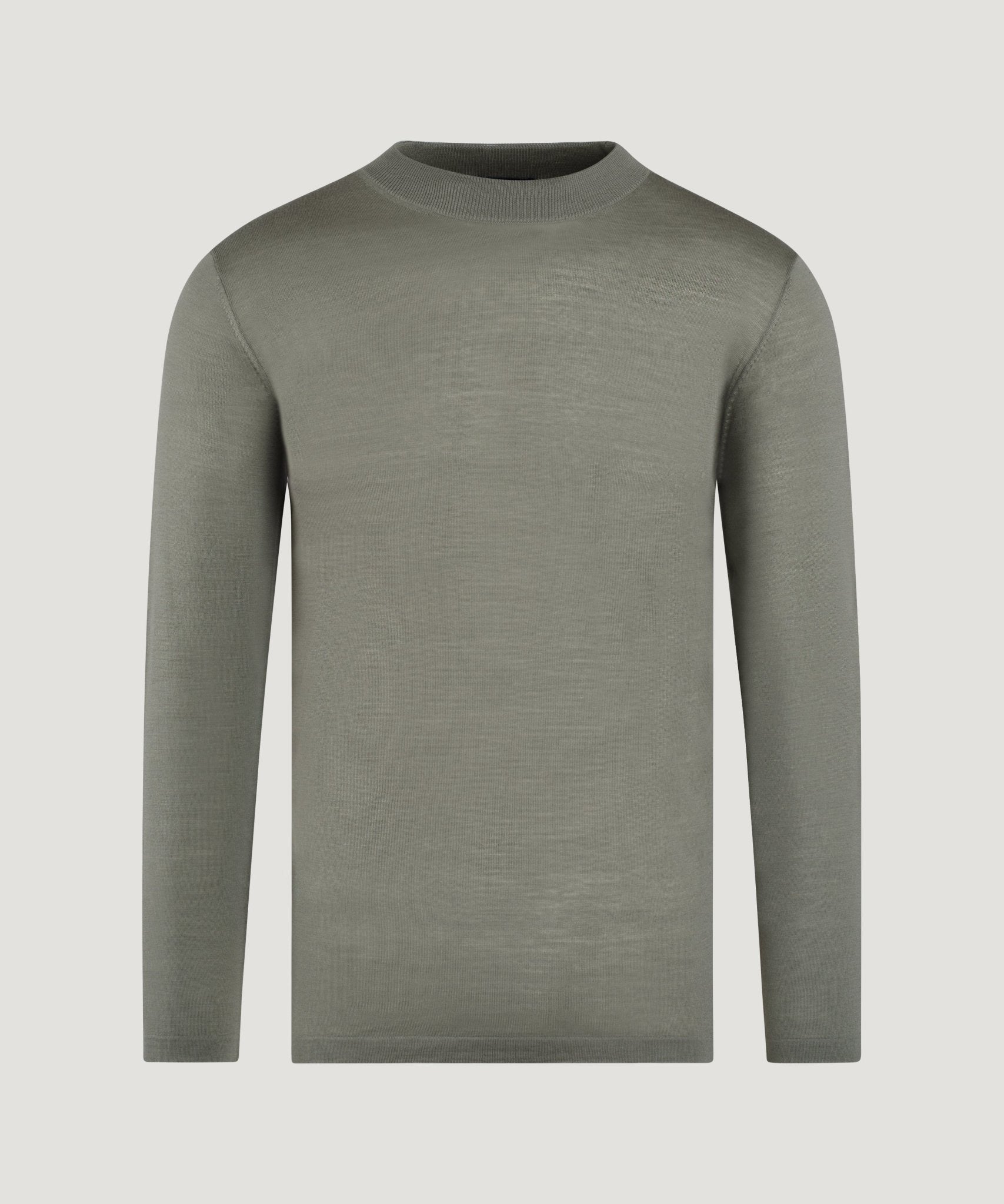 SOCI3TY Limited Fashion Trui crewneck extra fine merino groen - THE SOCIETY SHOP