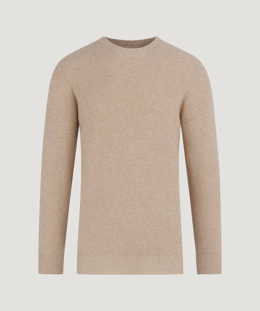 SOCI3TY Trui crewneck kasjmier beige - The Society Shop