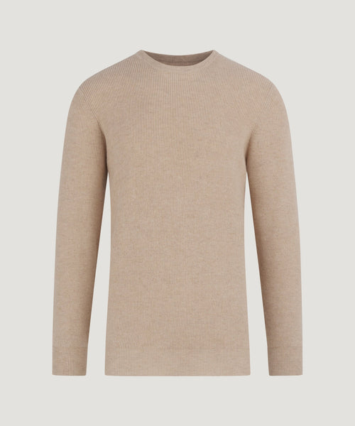 Trui crewneck kasjmier beige