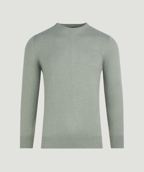 Trui crewneck katoen/kasjmier poplar