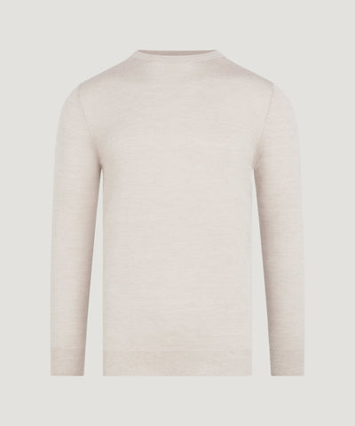 Profuomo Trui crewneck merinowol beige - THE SOCIETY SHOP