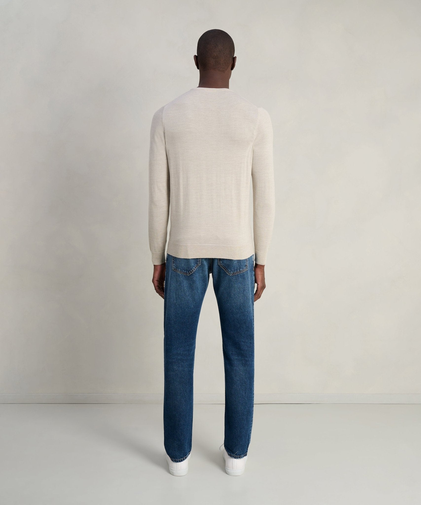 Profuomo Trui crewneck merinowol beige - THE SOCIETY SHOP