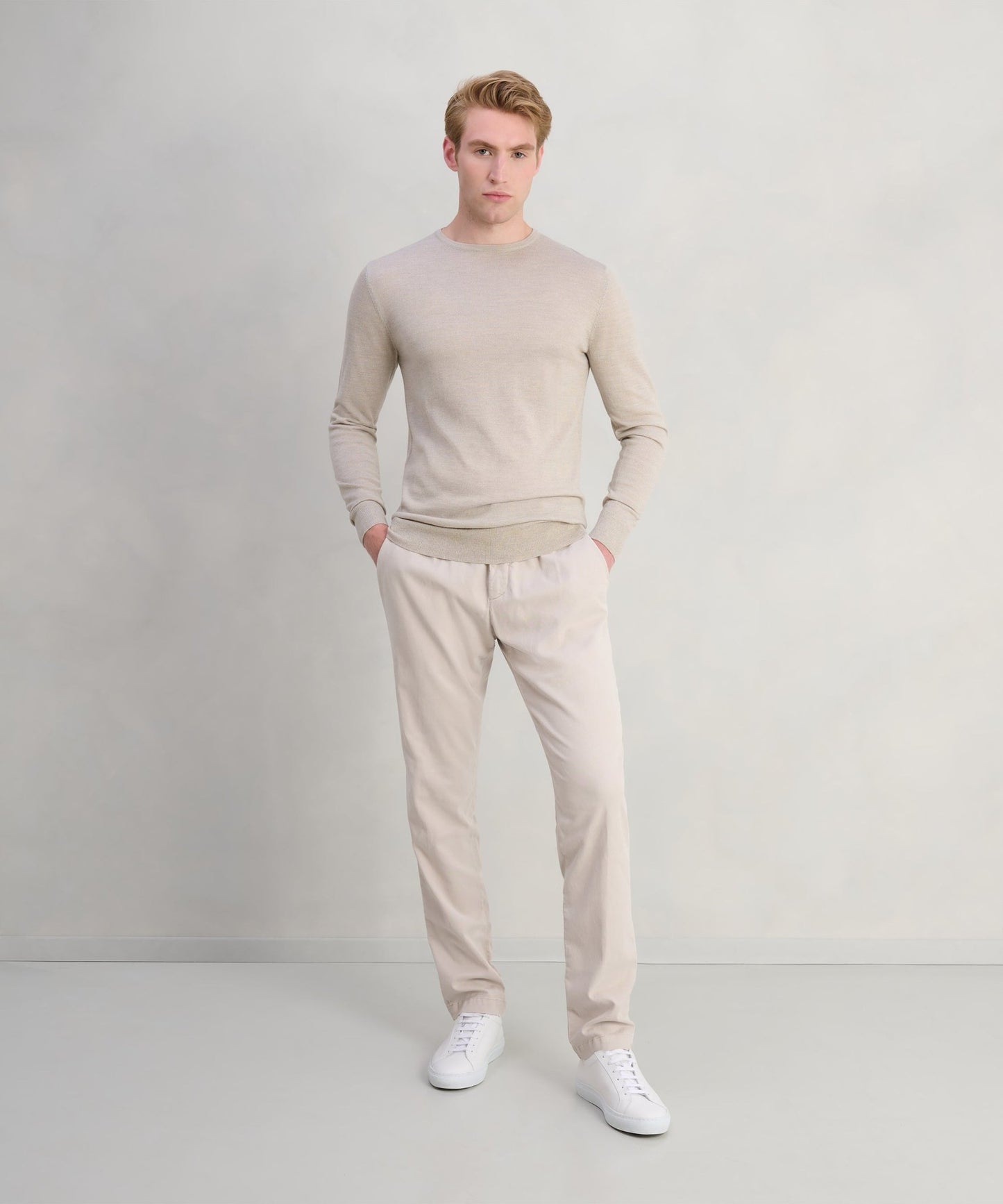 Profuomo Trui crewneck merinowol beige - The Society Shop