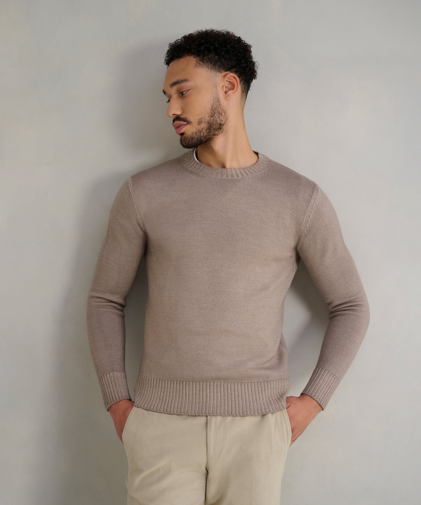 Altea Trui crewneck merinowol bruin - The Society Shop