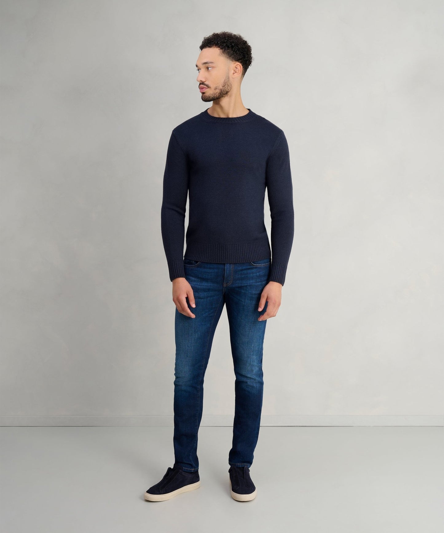 Altea Trui crewneck merinowol donkerblauw - The Society Shop