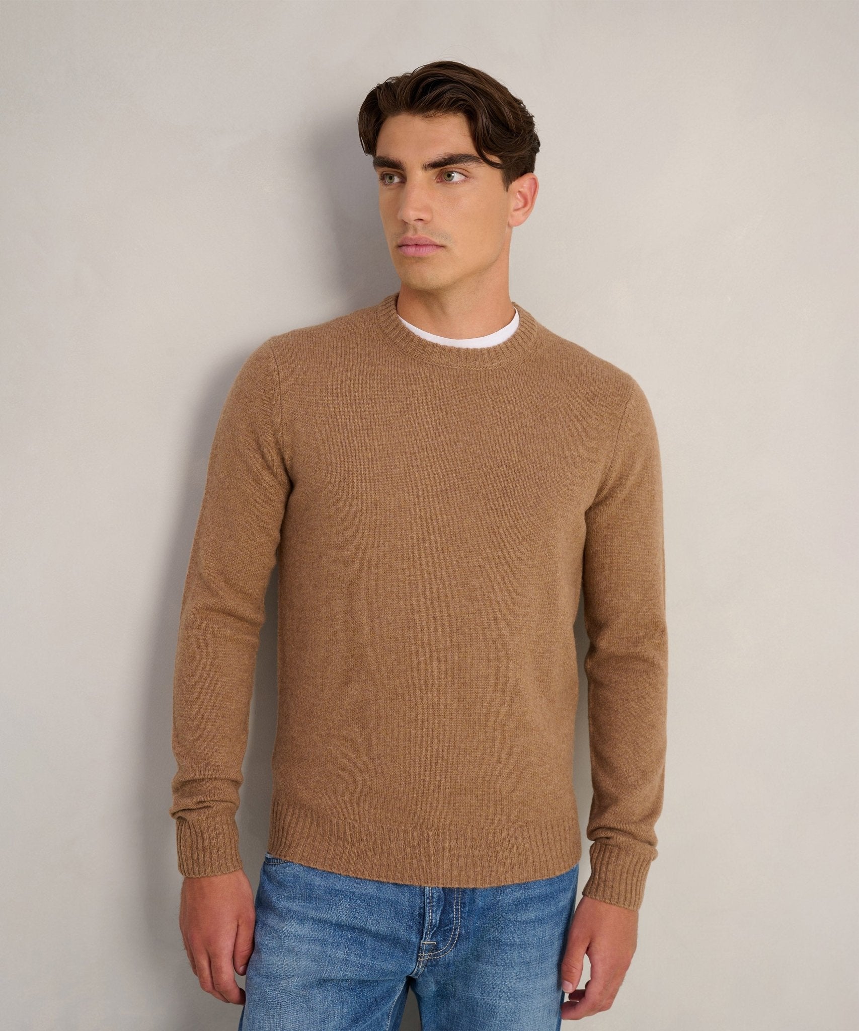 SOCI3TY Trui crewneck RWS wolmix bruin - THE SOCIETY SHOP