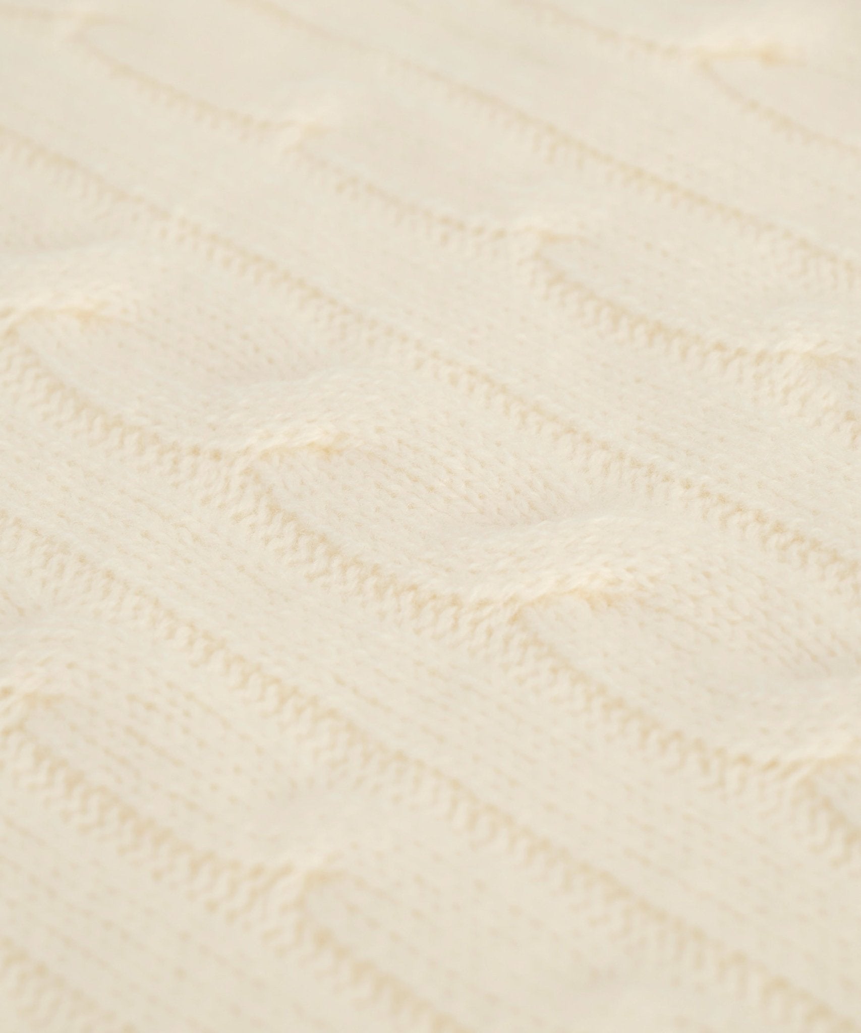 SOCI3TY Trui half - zip cable knit wol/kasjmier off - white - The Society Shop