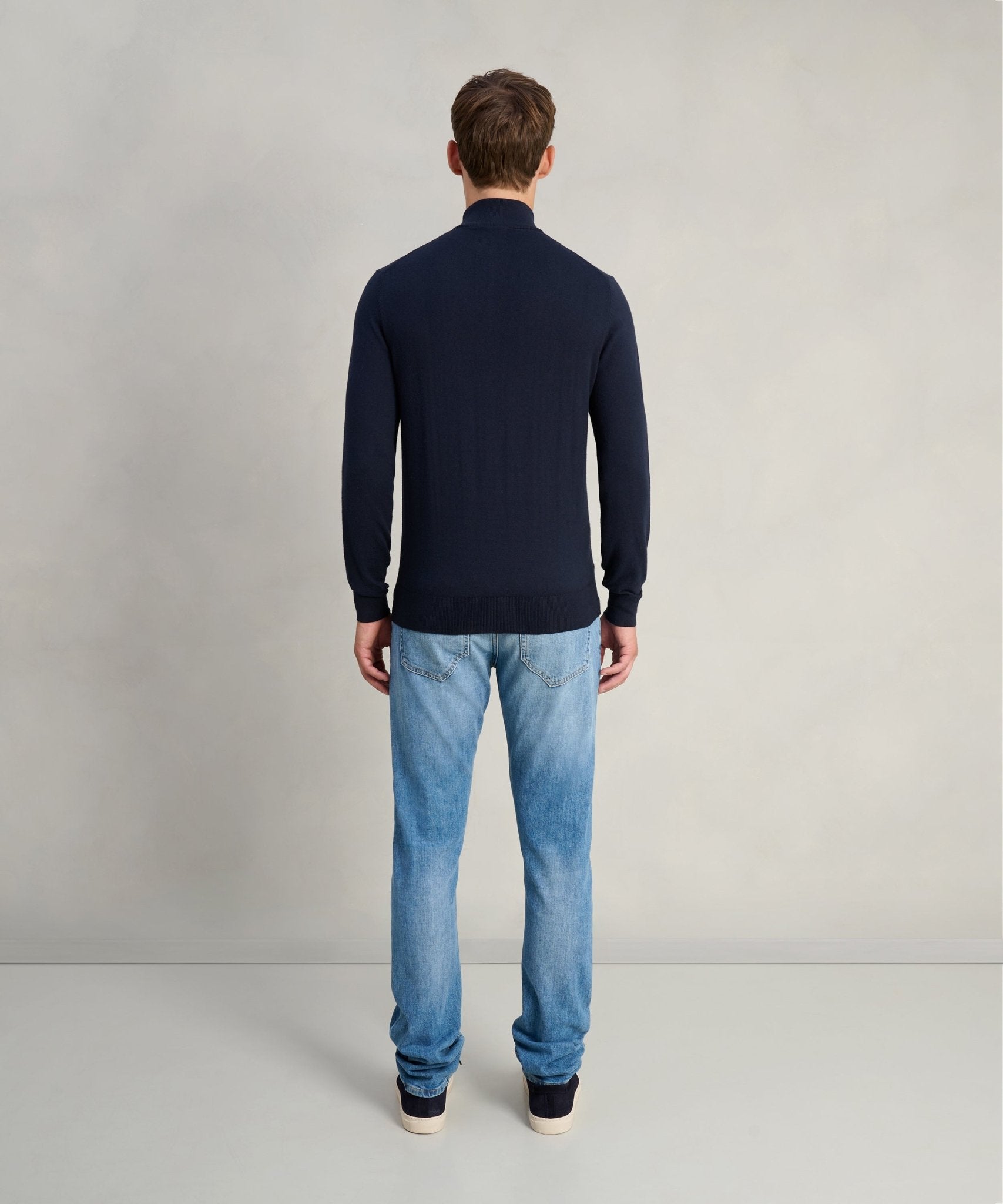 SOCI3TY Limited Trui half - zip Cotton Cashmere donkerblauw - THE SOCIETY SHOP