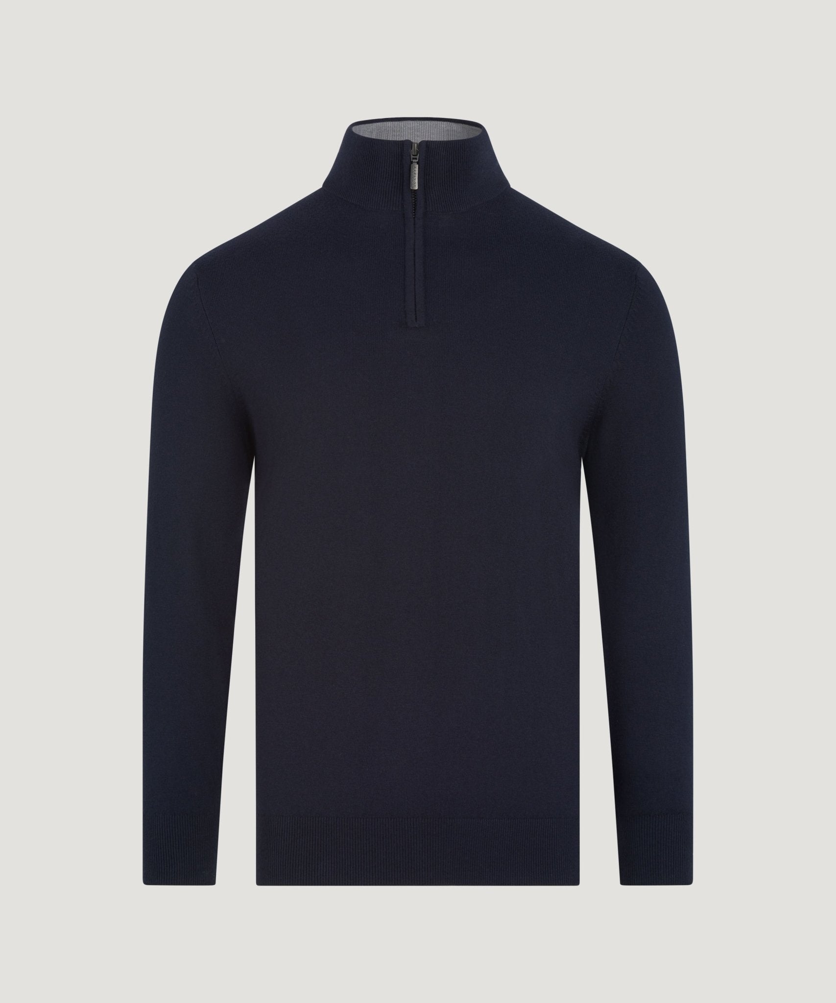 SOCI3TY Limited Trui half - zip Cotton Cashmere donkerblauw - THE SOCIETY SHOP